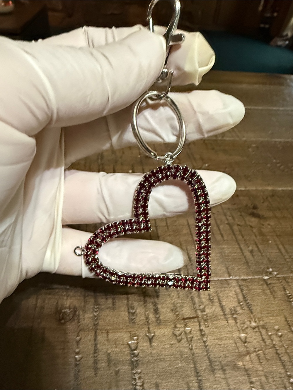 Red Crystal Heart Keychain